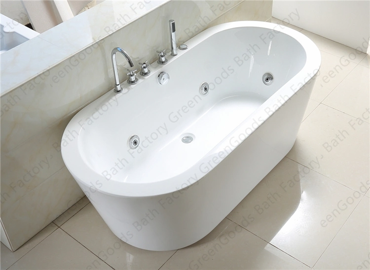 CE Hot Sale Canada Indoor 67 Inch Acrylic ABS Freestanding Tub Jet Water Hydropathic Whirlpool Bathtub for 2 Person