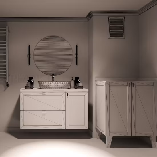 Итальянский современный гостиничный настенный плавающий шкаф для ванной комнаты с туалетным столиком для хранения вещей в ванной комнате