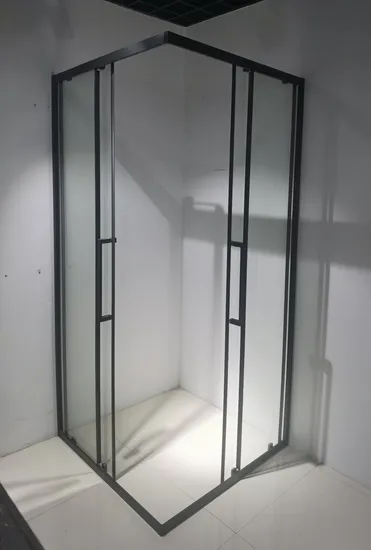 Угловой вход для душевой кабины с алюминиевым профилем